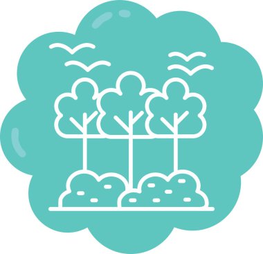 Ağaç simgesinin vektör illüstrasyonu