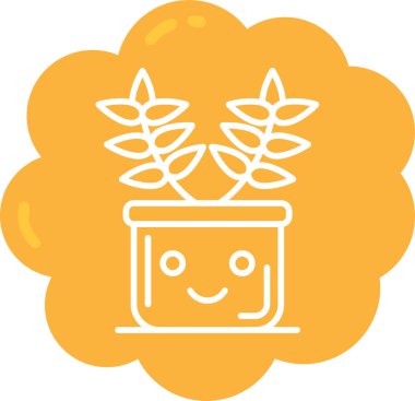 Bir bitki simgesinin vektör illüstrasyonu