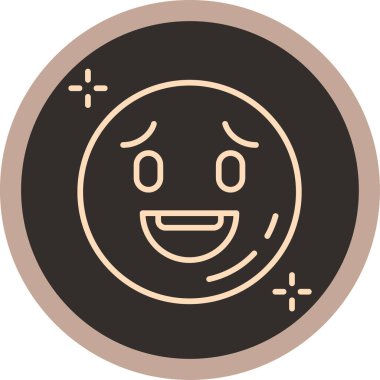 Mutluyum. Web simgesi basit illüstrasyon