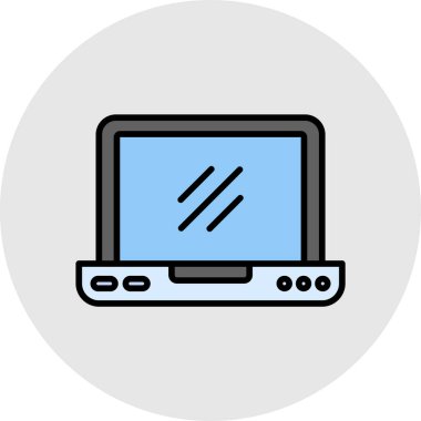 dizüstü bilgisayar simgesi renk ana hatları vektörü