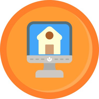 Ev. Web simgesi basit illüstrasyon