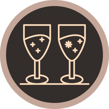 - Şampanya. Web simgesi basit illüstrasyon