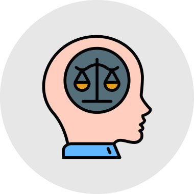 Ölçek simgesi olan insan kafası, vektör illüstrasyon tasarımı