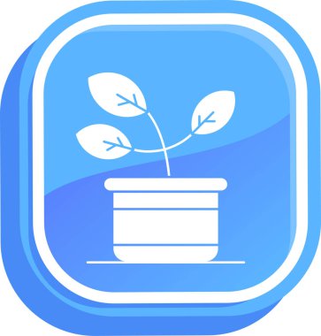 bitki saksısı simgesi, vektör illüstrasyonu