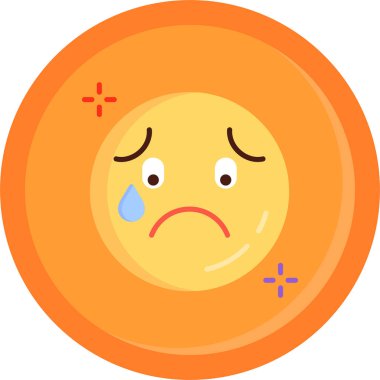 Üzgün ağlayan emoji ikonu. üzgün üzgün vektör simgesi rengi düz izole