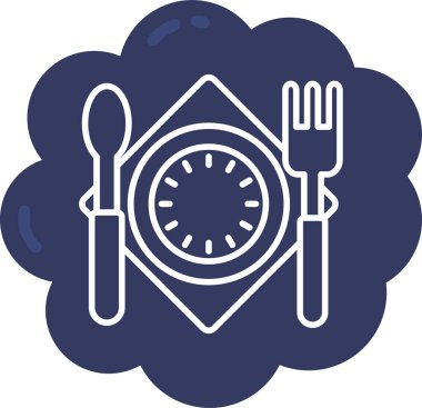 Yemek restoranı ikonu, ana hatlarıyla doldurulmuş.