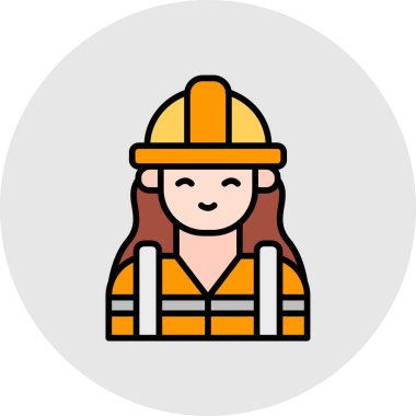 Kadın inşaat Avatar karakter vektör çizimi tasarımı