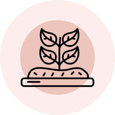 Bir bitki simgesinin vektör illüstrasyonu