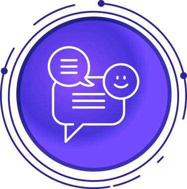 Beyaz arkaplanda satır sohbet simgesi izole edildi. Konuşma balonu sembolü. Renkli taslak konsepti. vektör