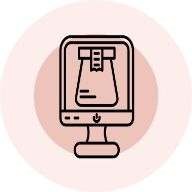 Bilgisayar monitörü. Web simgesi basit illüstrasyon