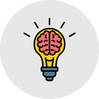 Beyin. Web simgesi basit illüstrasyon