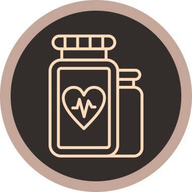 Kalbi olan bir şişenin vektör çizimi