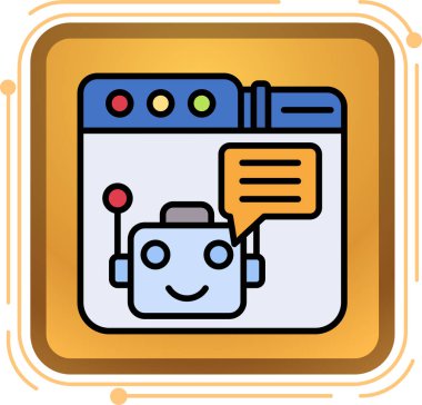 Bir robot simgesinin vektör illüstrasyonu