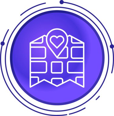 Beyaz arka planda kalp ikonu olan çizgi hediyesi. Renkli taslak konsepti. vektör.