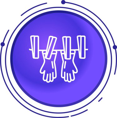 Beyaz arkaplanda beyaz çizgi el simgesi izole edildi. Çember konsepti vektör.