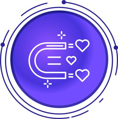 Kalp ikonlu vektör illüstrasyonu