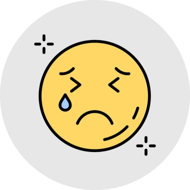 Ağlayan emoji simgesi simgesi - özet biçimi