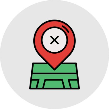 Harita yer düz vektör simgesi