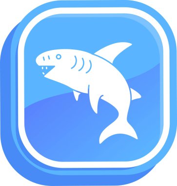 Köpekbalığı simgesi, vektör illüstrasyonu basit tasarım