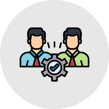 takım çalışması vektörü düz renk simgesi