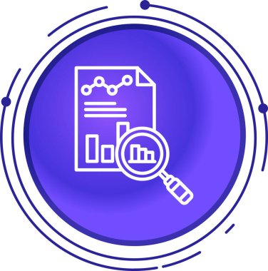 Analiz iş simgesi beyaz arkaplanda izole edilmiş ana hat vektörü