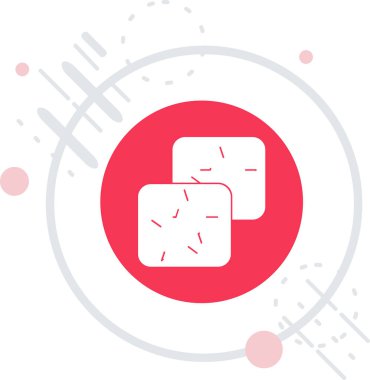 Beyaz çizgi pasta grafiği bilgi simgesi uzun gölge arkaplanı ile izole edildi. Diyagram çizelgesi. Kırmızı daire düğmesi. vektör