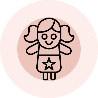 Şirin bir çizgi film simgesinin vektör çizimi