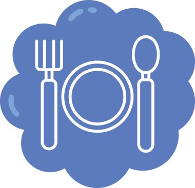 Yemek. Web simgesi basit illüstrasyon