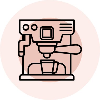 Moda tarzında izole edilmiş kahve makinesi simgesi