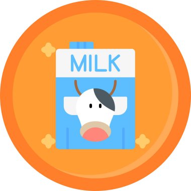 Süt sütü ikonu, çizgi film tarzı