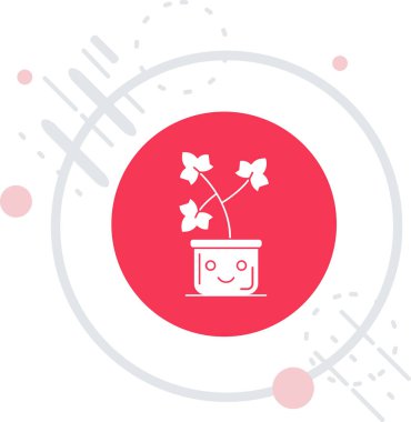 Çömlek simgesindeki Çizgi Tesisi beyaz arkaplanda izole edildi. Tencerede yetişen bir bitki. Saksı bitkisi işareti. Renkli taslak konsepti. Vektör.