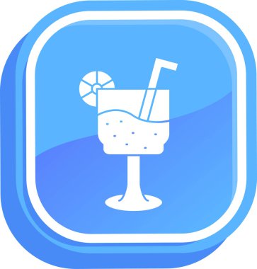 Kokteyl ikonu vektör illüstrasyonu