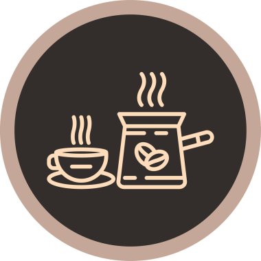 Kahve. Web simgesi vektör illüstrasyonu