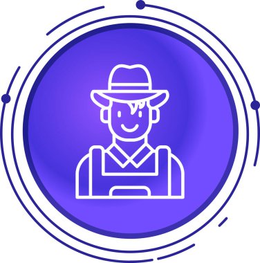 Kovboy ikonu, vektör illüstrasyon tasarımı