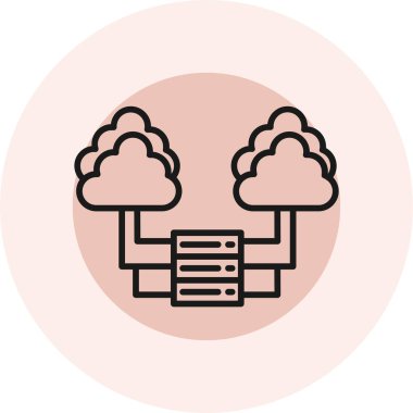 bulut hesaplama simgesi vektör illüstrasyon tasarımı