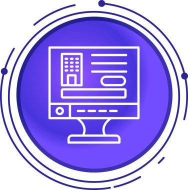 Bilgisayar. Web simgesi basit illüstrasyon