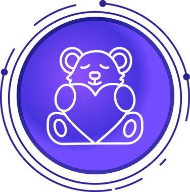 kalp ikonu vektör illüstrasyonlu ayı