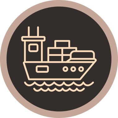 kargo gemisi simgesi vektör çizimi