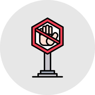 Bir dur işareti simgesinin vektör illüstrasyonu