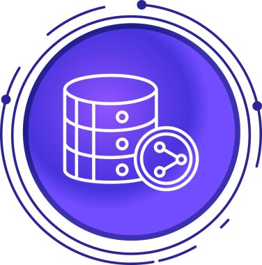 Beyaz arkaplanda izole edilmiş web sunuculu mavi ve beyaz çizgi veritabanı sunucusu. veritabanı depolama kavramı veritabanı veri merkezi. Renkli taslak konsepti. vektör