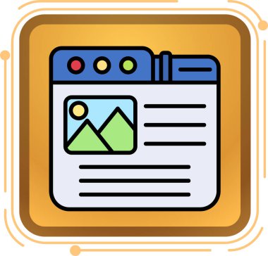 Web üzerinde web geliştirme simgesi renk vektörü çizimi