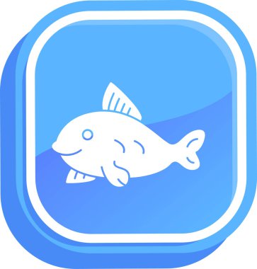 balık simgesi vektör illüstrasyonu