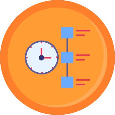 Saat ve saat için iş yönetimi dairesi simgesi