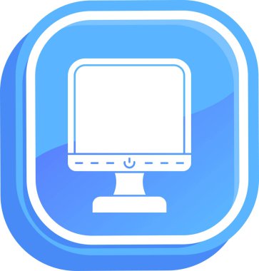 Bilgisayar simgesi. Web için bilgisayar vektör simgelerinin özet çizimi