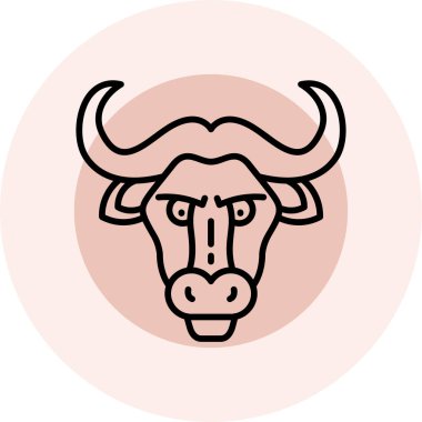 Boğa başı simgesi, vektör illüstrasyonu