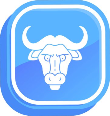 İnek. Web simgesi vektör illüstrasyonu