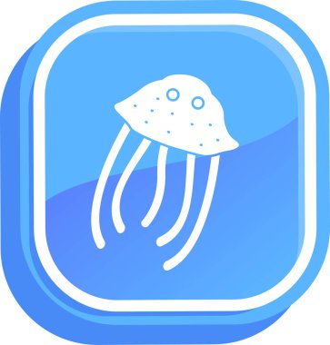 Denizanası. Web simgesi basit illüstrasyon