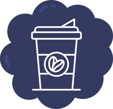 Bardak. Web simgesi basit illüstrasyon