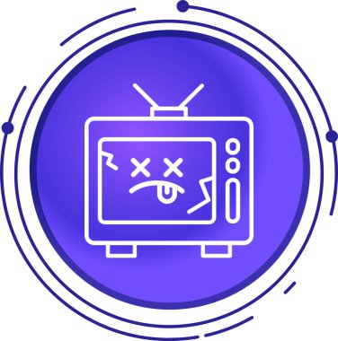 çizgi televizyon simgesi beyaz arkaplanda izole edildi. Televizyon tabelası. Renkli taslak konsepti. vektör.
