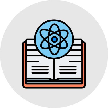 Atom düz vektör simgesi